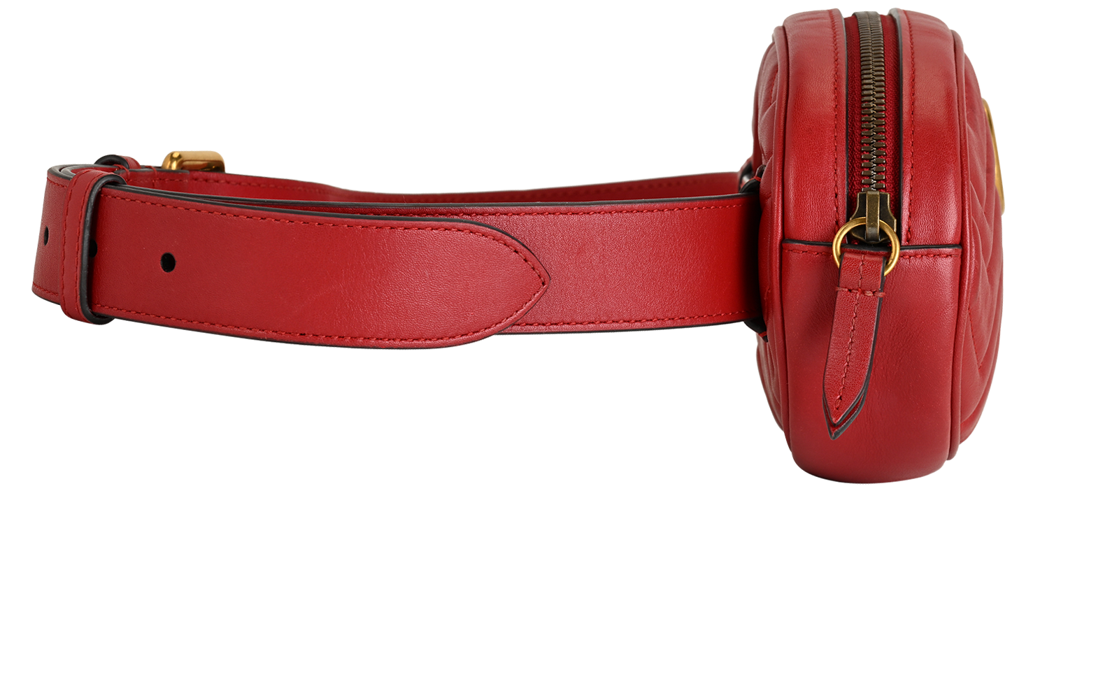 GG Marmont Belt Bag, &pound;475, Handbags, Red, Leather, Side view